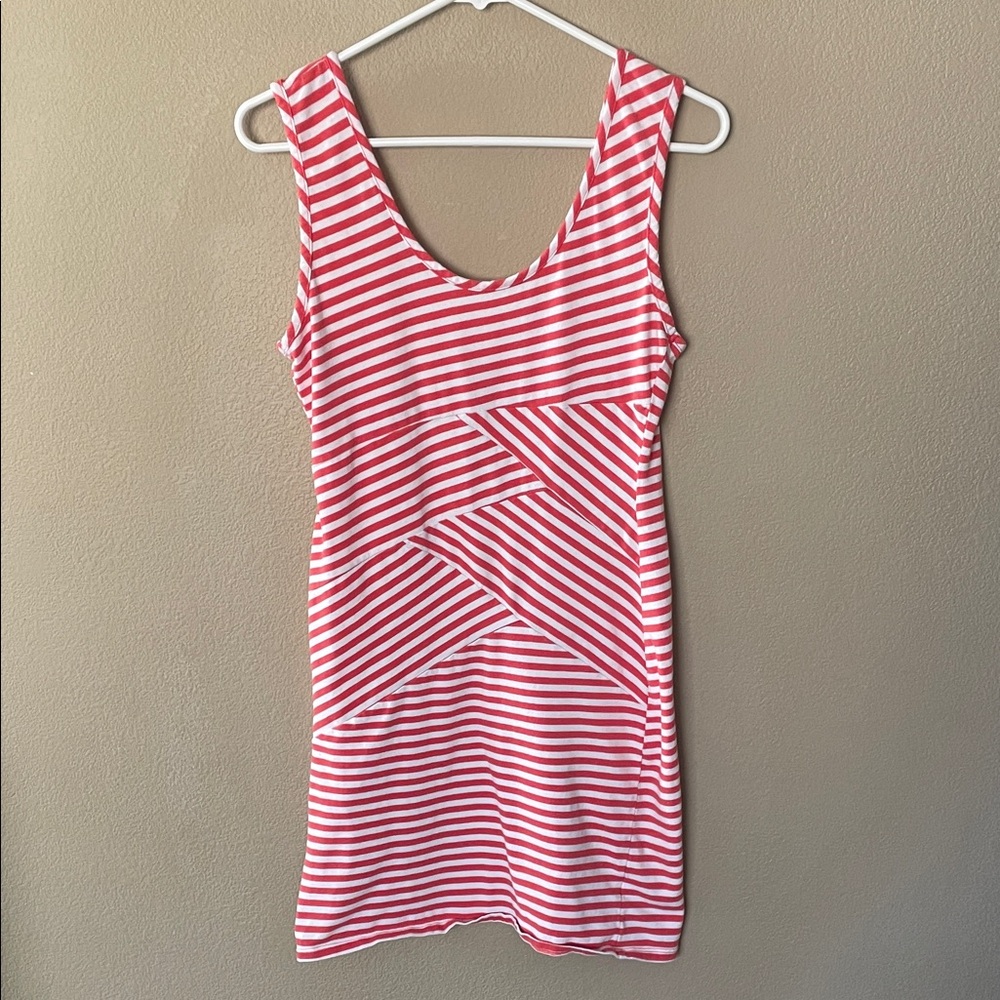 Xhilaration Orange and White Striped Mini Dress